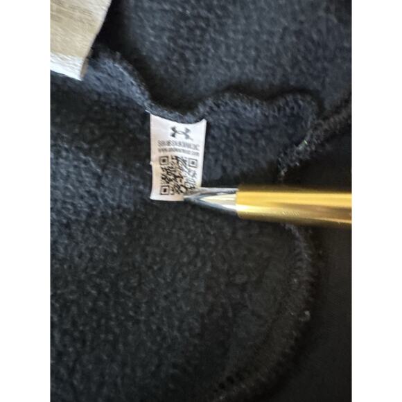 Under Armour Sweater Youth Kids Black Large Pullover Cold Gear Hoodie Pocket - Picture 5 of 11